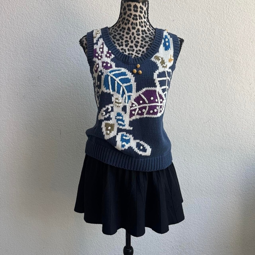 Rebecca Stone vintage Navy blue sweater vest